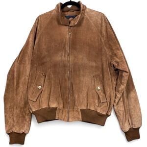 Vintage Orvis Suede Bomber Jacket Brown XL